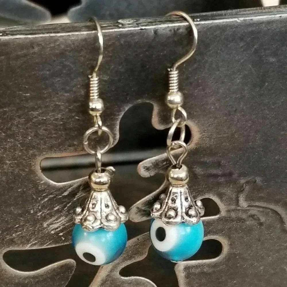 Evil Eye Turquoise Talisman Earrings
